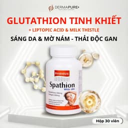 [Hàng cty full va.t] Viên uống GLUTATHIONE TINH KHIẾT hỗ trợ sáng da, mờ thâm nám, giải độc gan SPATHION Chính hãng USA 1