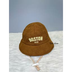Nón bo Boston_gấu [ 3tháng đến 1tuổi ] mũ thêu chữ đơn giản thời trang dễ phối đồ cho bé 3