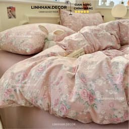 Set 3 món ga gối UBEDDING chất đũi xơ đậu nành nhẹ mềm mịn thoáng khí phong cách Vintage 5