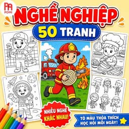 50 Hình Tô Màu Nghề Nghiệp Bé Trai Đa Dạng (Cảnh Sát, Phi Công, Bác Sĩ) - Đồ Chơi Giáo Dục Cho Bé - POMI 1