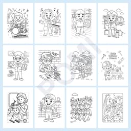 50 Hình Tô Màu Nghề Nghiệp Bé Trai Đa Dạng (Cảnh Sát, Phi Công, Bác Sĩ) - Đồ Chơi Giáo Dục Cho Bé - POMI 4