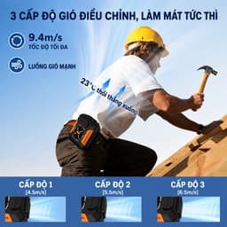 Quạt Đeo Thắt Lưng Tích Điện, Quạt Đeo Hông Pin Sạc Công Suất Lớn pin 5000 ( giao màu ngẫu nhiên) 5
