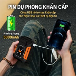 Quạt Đeo Thắt Lưng Tích Điện, Quạt Đeo Hông Pin Sạc Công Suất Lớn pin 5000 ( giao màu ngẫu nhiên) 7