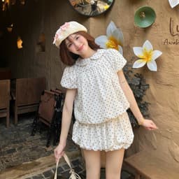 Áo Bí Tay Bồng Cổ Sen Form Babydoll Xoè Nhiều Màu Vải Gió, Áo Kiểu Nữ Dễ Thương 6