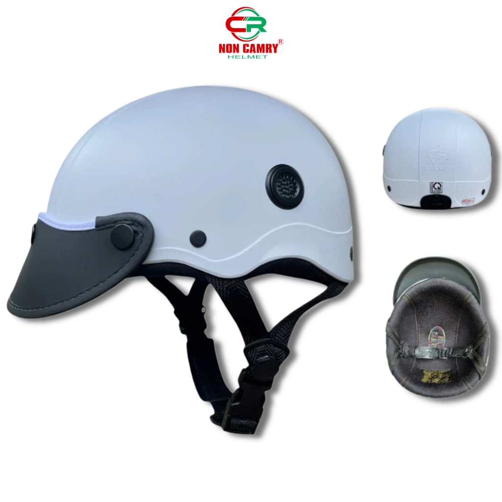 Nón Bảo Hiểm Lưỡi Trai CAMRY HELMETS Trơn & Vân Carbon Cao Cấp, Freesize Nam Nữ, Bảo Hành 12 Tháng
