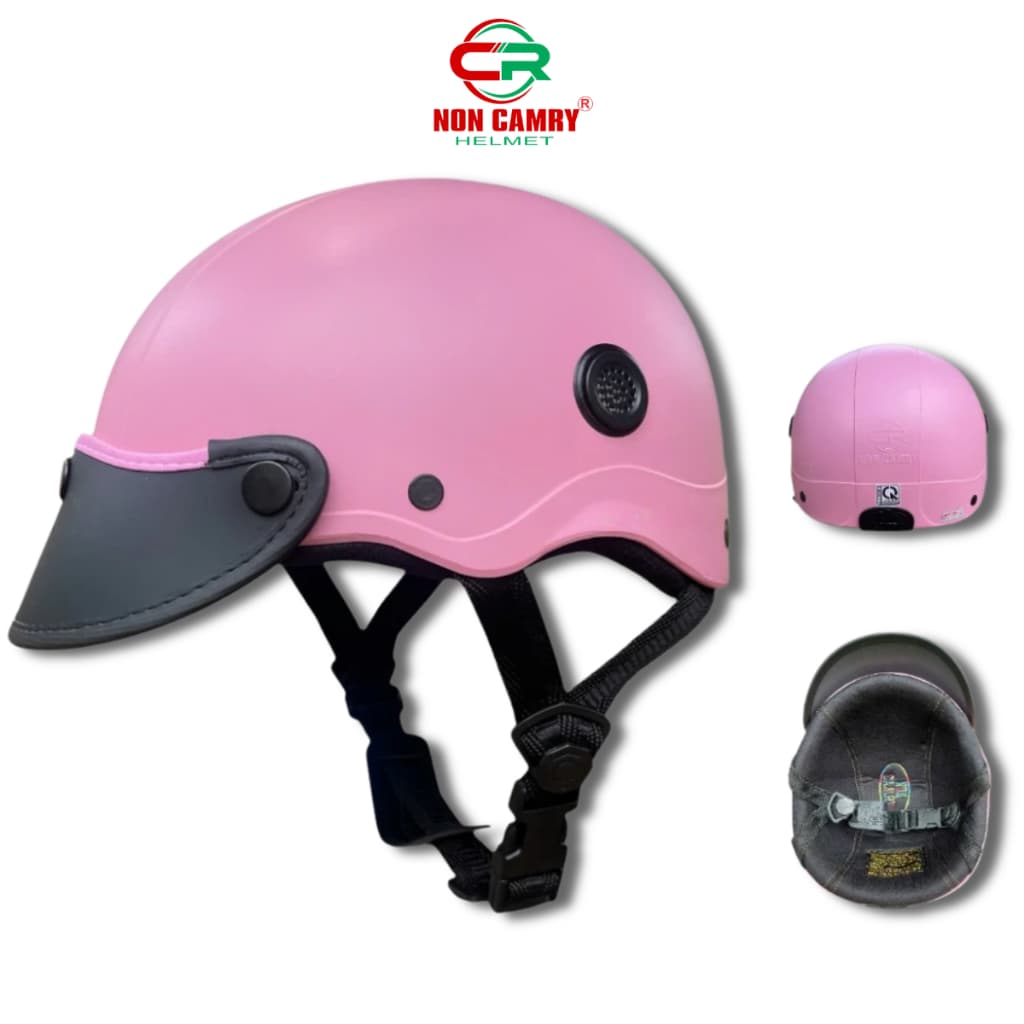 Nón Bảo Hiểm Lưỡi Trai CAMRY HELMETS Freesize Nam Nữ, Trơn/Vân Carbon, Thiết Kế Thời Trang, Giấy Tờ Đầy Đủ