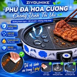 Bếp nướng điện không khói mặt phủ đá hoa cương chống dính đa năng xào nấu công suất lớn bảo hành 12T vỏ xấu ạ 5