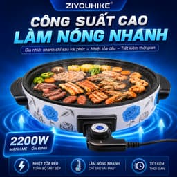 Bếp nướng điện không khói mặt phủ đá hoa cương chống dính đa năng xào nấu công suất lớn bảo hành 12T vỏ xấu ạ 7