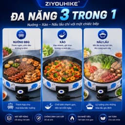 Bếp nướng điện không khói mặt phủ đá hoa cương chống dính đa năng xào nấu công suất lớn bảo hành 12T vỏ xấu ạ 6