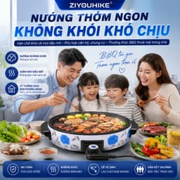 Bếp nướng điện không khói mặt phủ đá hoa cương chống dính đa năng xào nấu công suất lớn bảo hành 12T vỏ xấu ạ 2