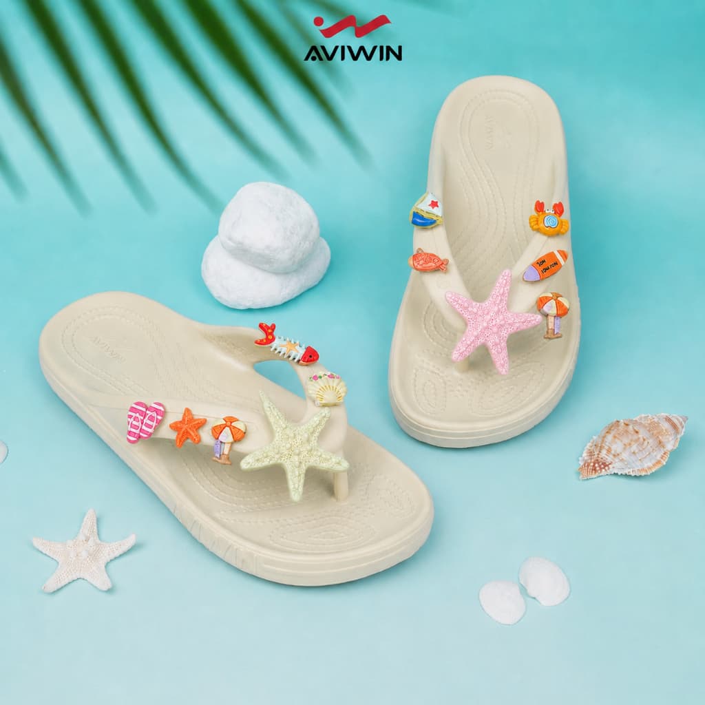 [DT03][Tặng Bộ Charm Sao] Dép Tông Kẹp Nữ Xỏ Ngón AVIWIN Chống Trơn Trượt Đi Chơi Du Lịch