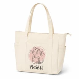 Túi Vải Canvas Túi ToTe 4 Ngăn Kiểu Dáng Cute Đi Chơi, Mua Sắm Kích thước 40cm x 30cm Loại Có Khóa kéo, Chất Coton Dầy 5