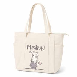 Túi Vải Canvas Túi ToTe 4 Ngăn Kiểu Dáng Cute Đi Chơi, Mua Sắm Kích thước 40cm x 30cm Loại Có Khóa kéo, Chất Coton Dầy 3