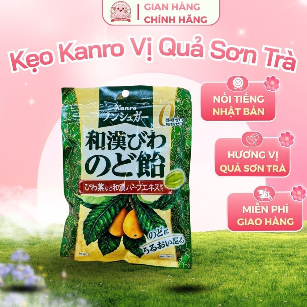 Kẹo ngậm thảo dược Kanro vị quả SƠN TRÀ Nhật Bản