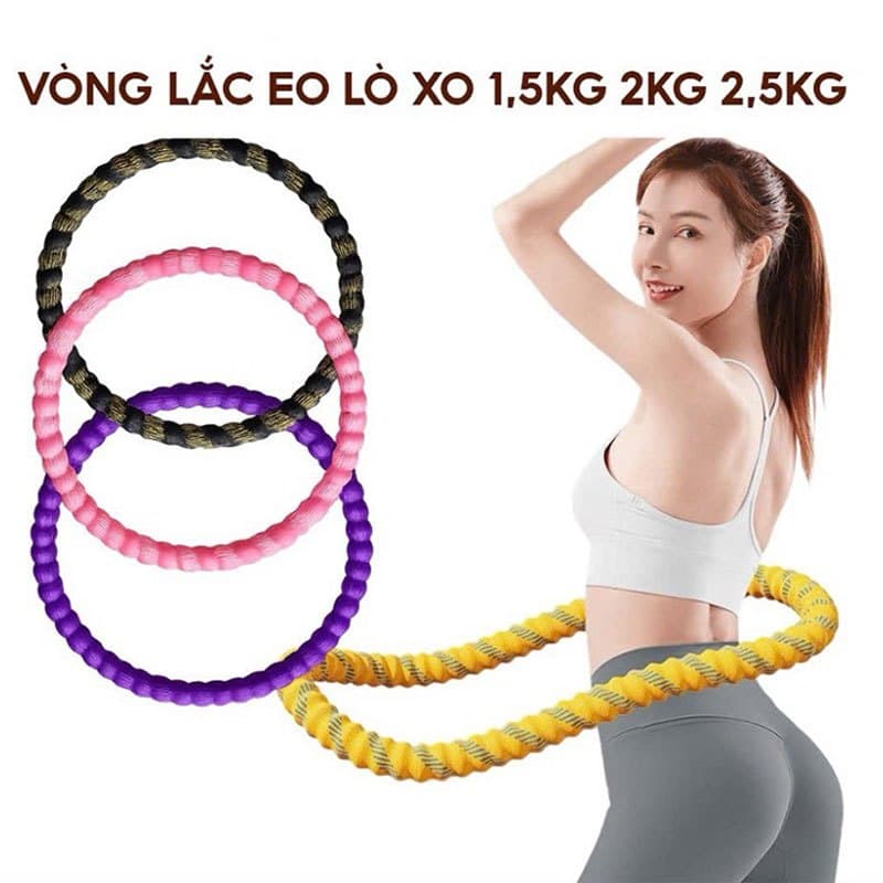 [2,5KG] Vòng Lắc Eo Lò Xo Bọc Vải Dệt Kim Mềm – Chất Liệu Thép Cao Cấp, Giảm Mỡ Bụng-Wildex