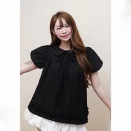 [Peinn] [MỞ BÁN] Áo Babydoll cổ sen peterpan tay bồng tiểu thư 2 lớp viền bèo siêuxinh vải gió sần mịn mát cho nữ m6612 5