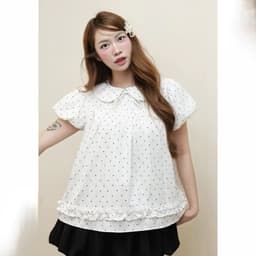 [Peinn] [MỞ BÁN] Áo Babydoll cổ sen peterpan tay bồng tiểu thư 2 lớp viền bèo siêuxinh vải gió sần mịn mát cho nữ m6612 8