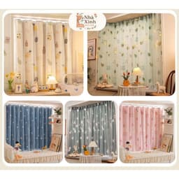 Rèm cửa 2in1 vừa dán tường vừa treo tường tặng kèm phụ kiện dán và treo khi mua rèm 1