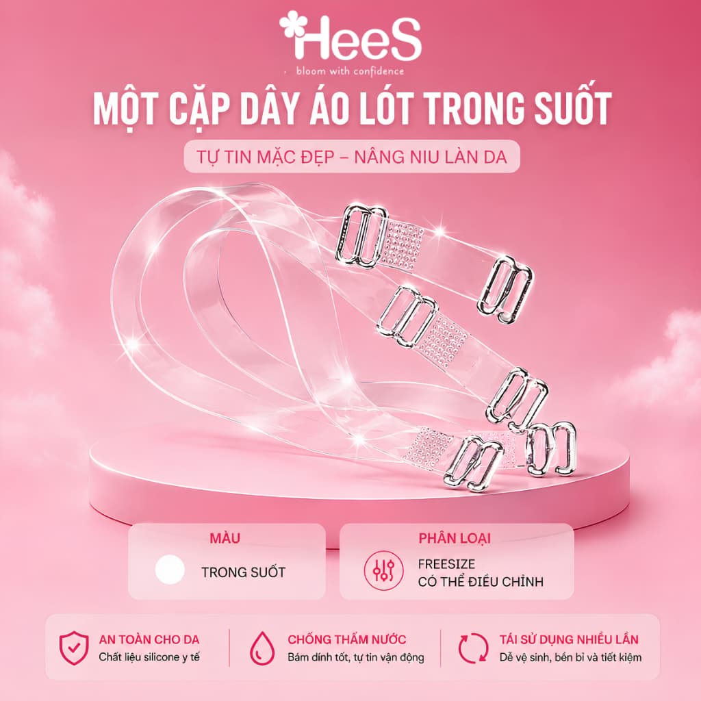 PK06 - Set 2 dây áo ngực trong suốt Phụ Kiện Dây Áo Lót Siêu Dai 1 Cặp (2 cái) TipXinhShop