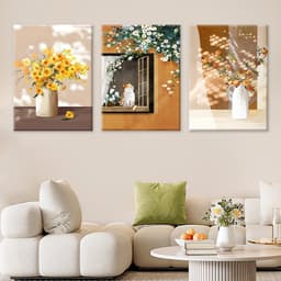 3 bộ sưu tập hoa hiện đại Tranh trang trí cho phòng khách Phòng ăn Phòng ngủ Tranh Canvas Treo tường 1