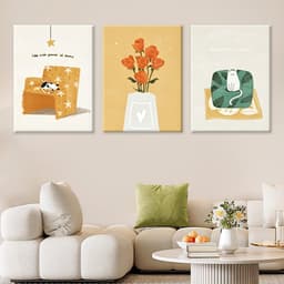 3 bộ sưu tập hoa hiện đại Tranh trang trí cho phòng khách Phòng ăn Phòng ngủ Tranh Canvas Treo tường 8