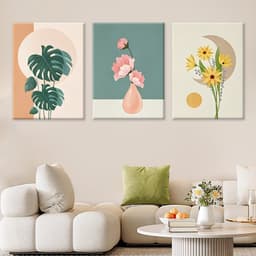 3 bộ sưu tập hoa hiện đại Tranh trang trí cho phòng khách Phòng ăn Phòng ngủ Tranh Canvas Treo tường 5