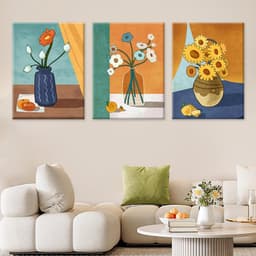 3 bộ sưu tập hoa hiện đại Tranh trang trí cho phòng khách Phòng ăn Phòng ngủ Tranh Canvas Treo tường 3