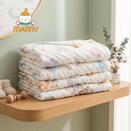 Hộp 5 Khăn Sữa Cổ Tích 6 Lớp Manny Vải Cotton Dệt Cao Cấp Siêu Mềm Mịn, Thấm Hút Tốt Cho BéHộp 5 Khăn Sữa Cổ Tích 6 Lớp 5