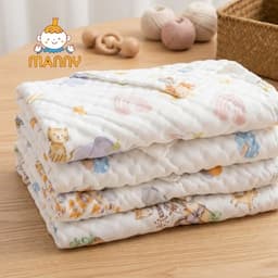 Khăn Tắm Cotton 6 Lớp Cao Cấp Manny - An Toàn Mềm Mại Cho Da Bé 2