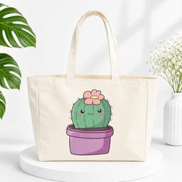 Túi Vải Canvas Túi ToTe Kiểu Dáng Cute Đi Dạo Đi Mua Sắm Kích thước 55cm x 35cm Không Khóa Loe Miệng 7
