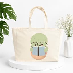 Túi Vải Canvas Túi ToTe Kiểu Dáng Cute Đi Dạo Đi Mua Sắm Kích thước 55cm x 35cm Không Khóa Loe Miệng 4