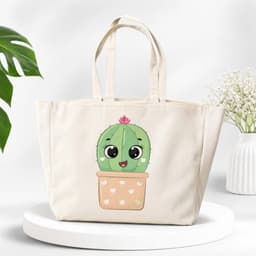 Túi Vải Canvas Túi ToTe Kiểu Dáng Cute Đi Dạo Đi Mua Sắm Kích thước 55cm x 35cm Không Khóa Loe Miệng 2