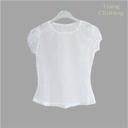 Áo Lưới Chấm Bi Tay Bồng TRANG CLOTHINGG Kiểu Xuyên Thấu Gợi Cảm 2