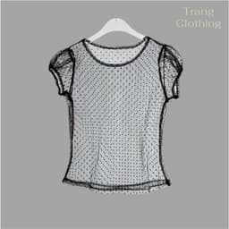 Áo Lưới Chấm Bi Tay Bồng TRANG CLOTHINGG Kiểu Xuyên Thấu Gợi Cảm 5