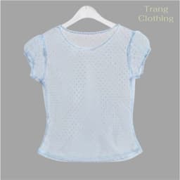 Áo Lưới Chấm Bi Tay Bồng TRANG CLOTHINGG Kiểu Xuyên Thấu Gợi Cảm 4