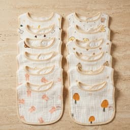 Set 3 Yếm Chữ Nhật Muslin Organic Zeloo 6 Lớp Cao Cấp Cho Bé - Yếm Ăn Dặm Siêu Thấm Hút 7