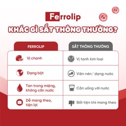 Sắt Ferrolip - Sắt ngon vị chanh dễ uống, dành cho mẹ bầu & người trưởng thành - Hộp 20 gói 3
