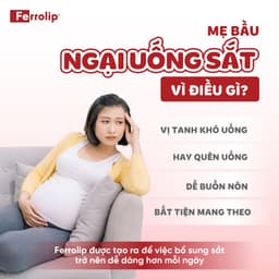 Sắt Ferrolip - Sắt ngon vị chanh dễ uống, dành cho mẹ bầu & người trưởng thành - Hộp 20 gói 2