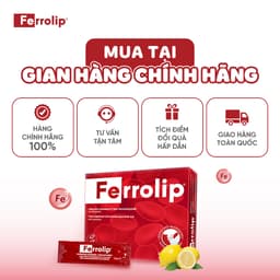 Sắt Ferrolip - Sắt ngon vị chanh dễ uống, dành cho mẹ bầu & người trưởng thành - Hộp 20 gói 9