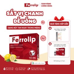 Sắt Ferrolip - Sắt ngon vị chanh dễ uống, dành cho mẹ bầu & người trưởng thành - Hộp 20 gói 1