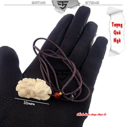 Dây chuyền tỳ hưu chất liệu quả ngà QNV2621 - Vòng đeo cổ, đeo tay, deco, vật phẩm phong thủy 4