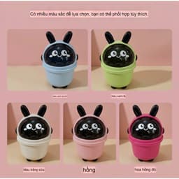 VINBEO Thùng Rác Mini  Cute Nắp Lật [TẶNG STICKER ] Sọt Rác Để Bàn decor bàn học ANHI002 9