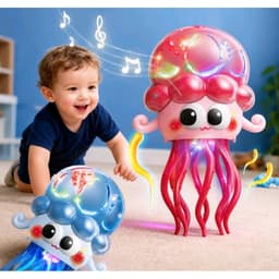Đồ chơi dùng pin Bạch tuộc (Sứa) DJ nhạc đèn vừa nhún nhảy vừa di chuyển voi cùng vui nhộn và mới lạ 1