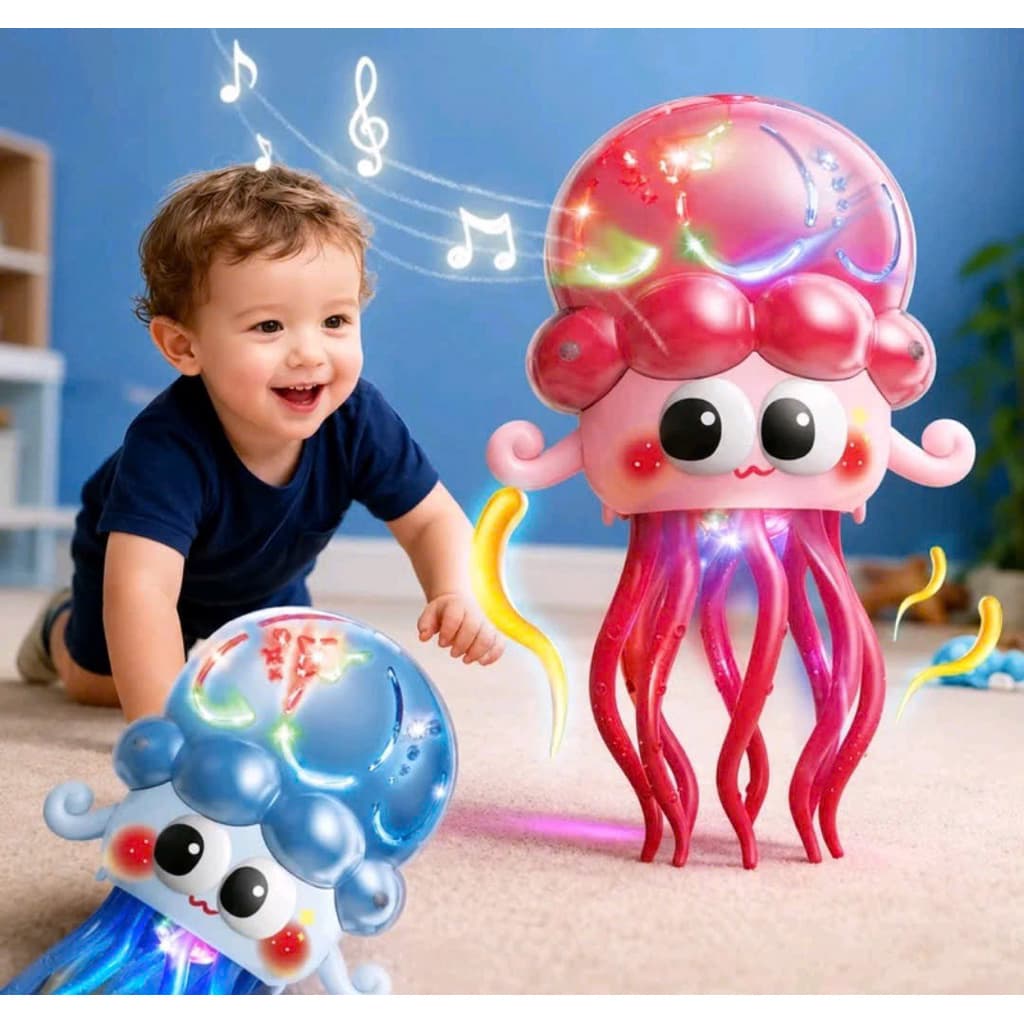 Đồ chơi dùng pin Bạch tuộc (Sứa) DJ nhạc đèn vừa nhún nhảy vừa di chuyển voi cùng vui nhộn và mới lạ