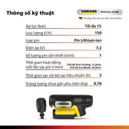 [MỚI 2026] Máy xịt rửa cầm tay gấp gọn Karcher OC Handheld - Động cơ không chổi than - Pin Lithium-ion cao cấp 4