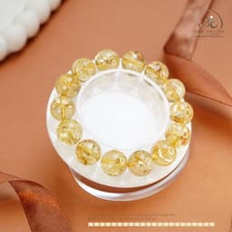 Ngọc Đan Tâm - Vòng Tay Thạch Anh Vàng 14mm 8A - Mệnh Thổ - Mệnh Kim 5