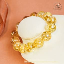 Ngọc Đan Tâm - Vòng Tay Thạch Anh Vàng 14mm 8A - Mệnh Thổ - Mệnh Kim 3