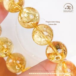 Ngọc Đan Tâm - Vòng Tay Thạch Anh Vàng 14mm 8A - Mệnh Thổ - Mệnh Kim 2