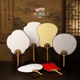 Quạt ba tiêu giấy phụ kiện cầm tay chụp ảnh decor cổ trang thanh lịch 1