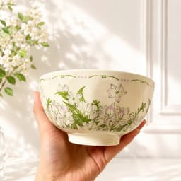 Bộ Bát Đĩa Gốm Sứ Họa Tiết Hoa Dành Dành CAO CẤP Dùng Cho Gia Đình, Quà Tặng Tân Gia Ý Nghĩa 7